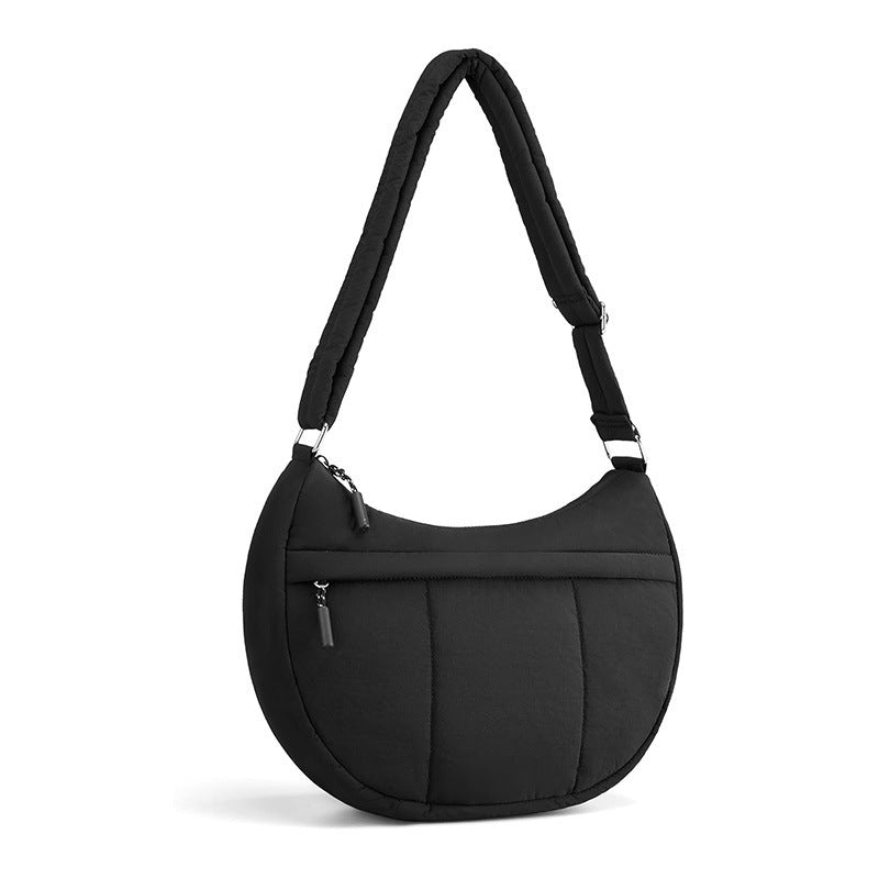 Fashionable shoulder bag with padded shoulder strap and multiple compartments Bowlift