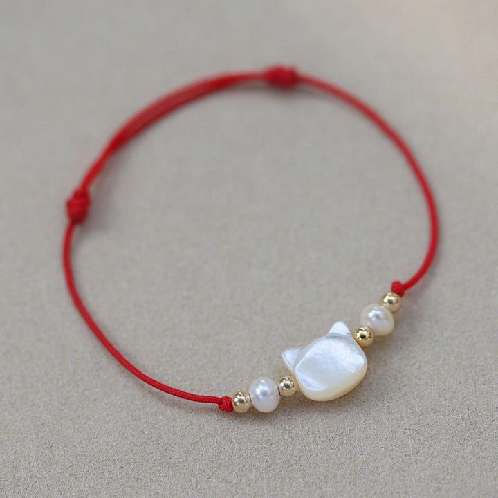 Adjustable Cat-Themed Charm Bracelet Bowlift