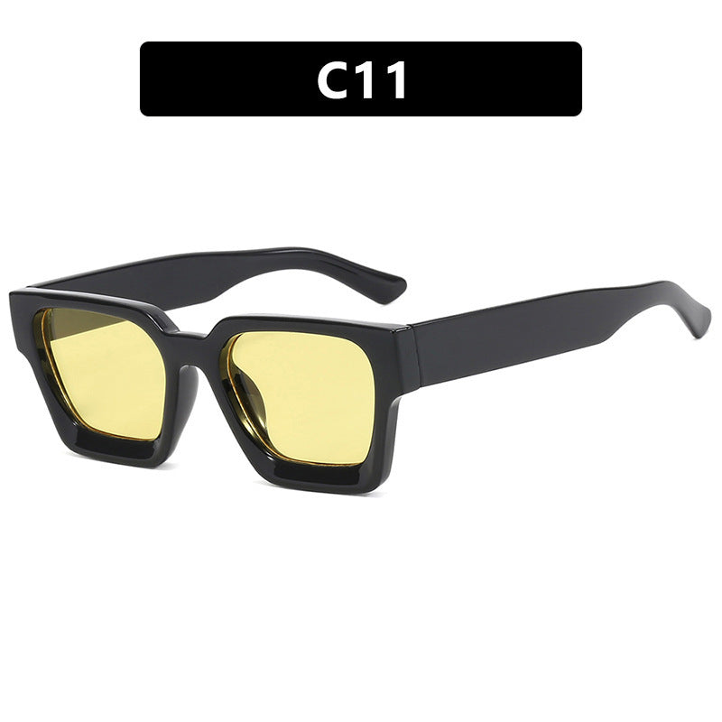Ladies fashionable square sunglasses with yellow lenses Bowlift