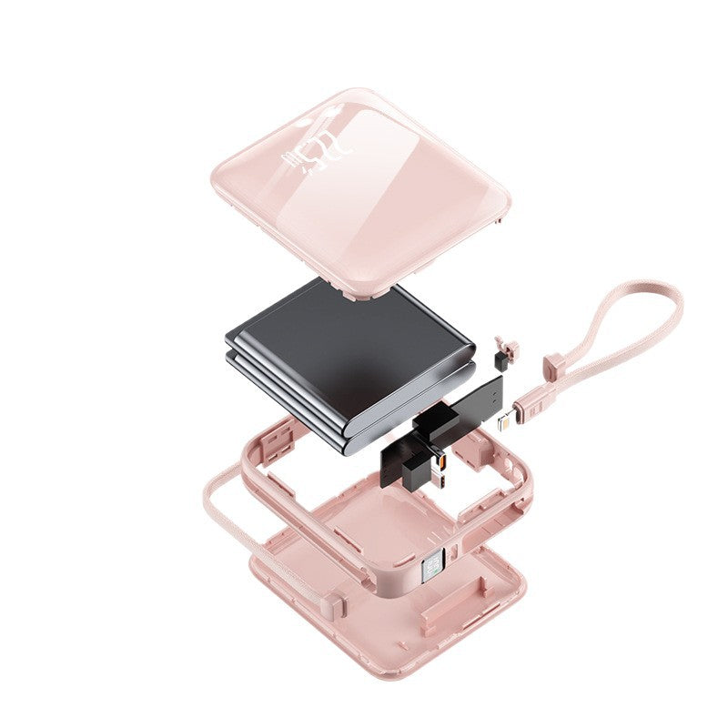 Portable power bank with integrated cable management and intelligent fast charging function Bowlift