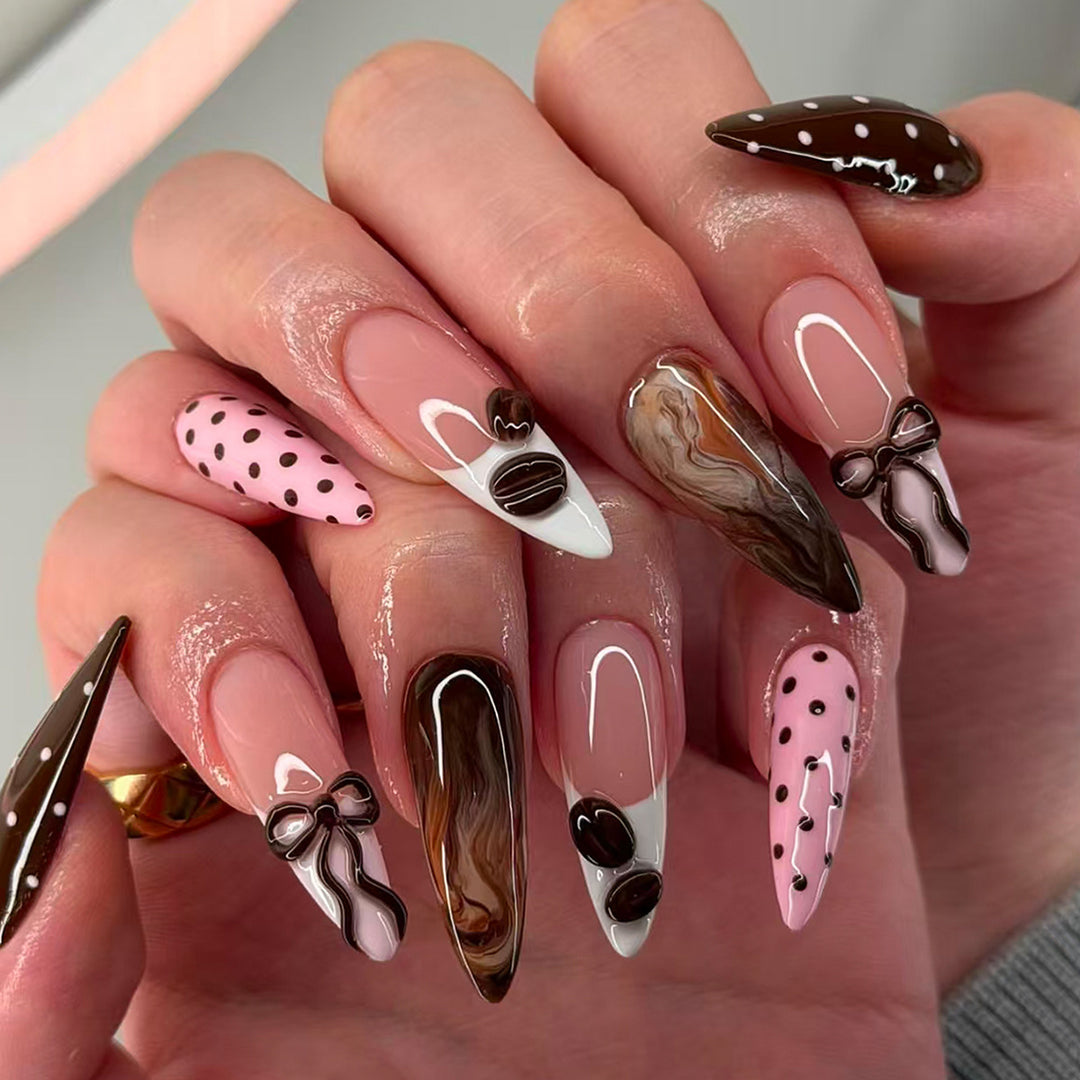 Elegant Artistic Press-On Nail Tips Collection Bowlift
