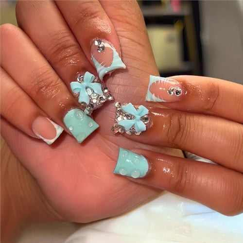 Decorative Nail Art Set with 3D Bows and Gems Bowlift