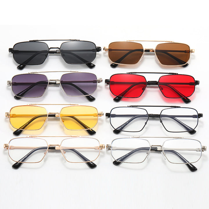 Women's fashionable geometric glasses with lightweight metal frame Bowlift