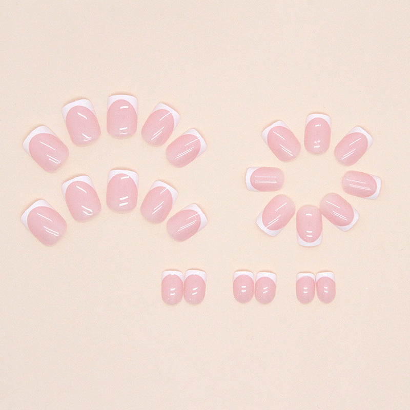 Elegant French Tip Acrylic Nail Set Bowlift