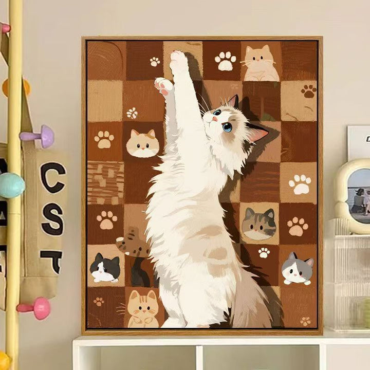 Cute Cat-Themed Decorative Canvas Art Bowlift