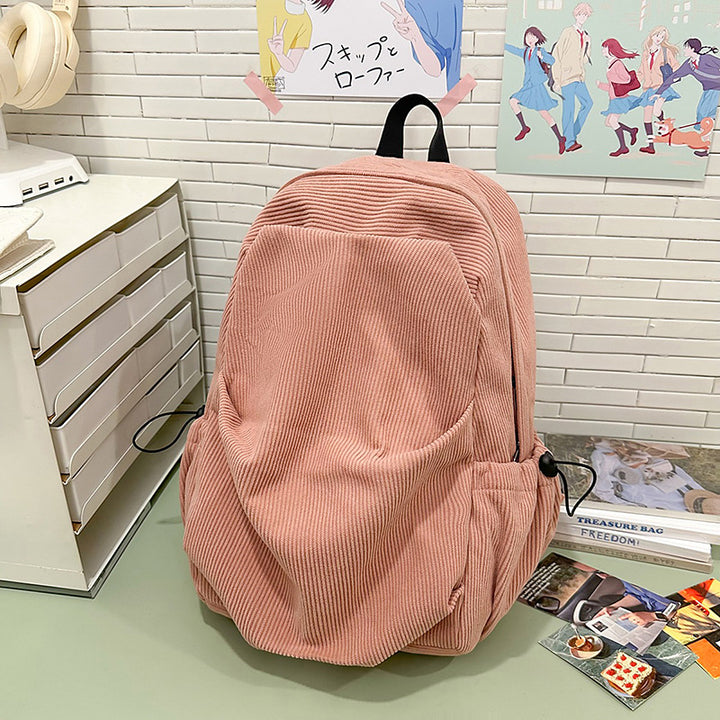 Soft Textured Corduroy Backpack
