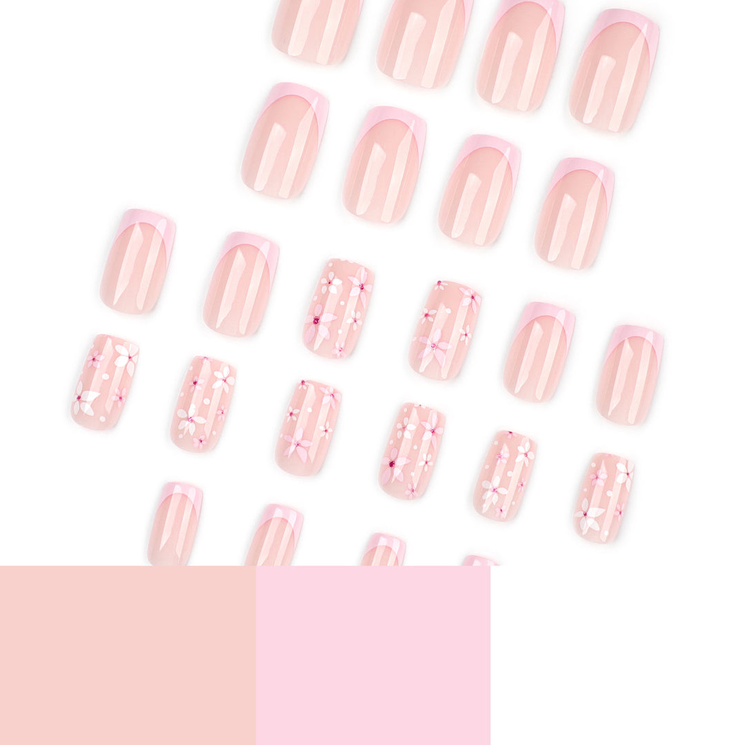 Artful Nail Extensions with Floral Designs Bowlift