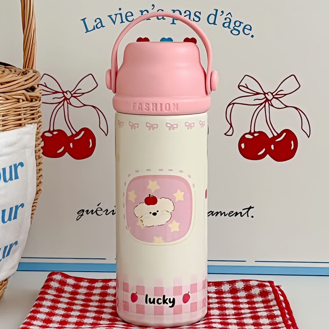 Women's Insulated Drinking Bottle with Cheerful Animal Design Bowlift
