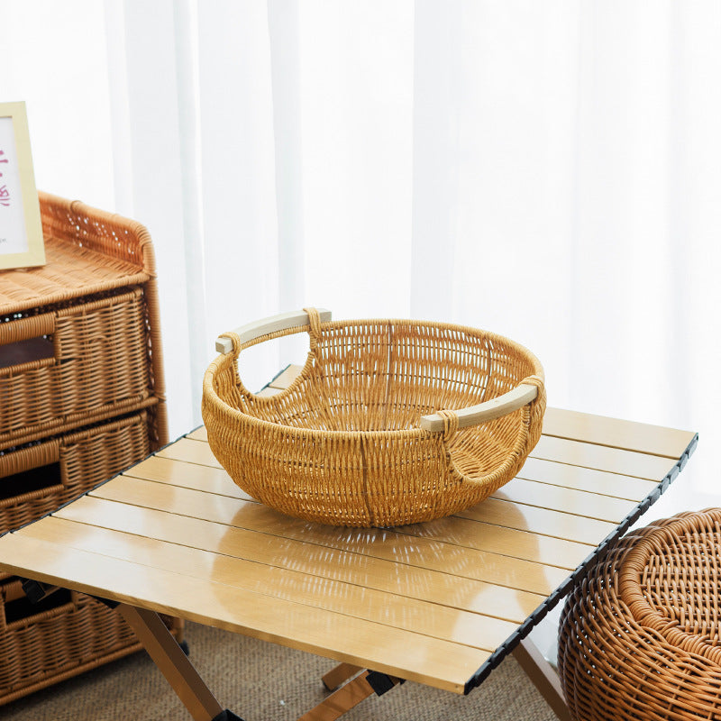 Decorative Woven Living Room Basket Bowlift