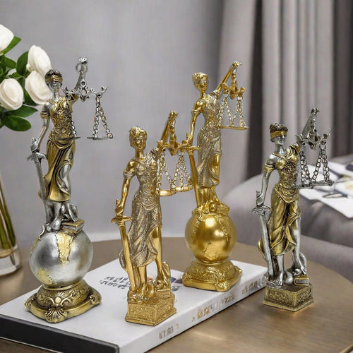 Elegant statue of Justitia in artistic details Bowlift