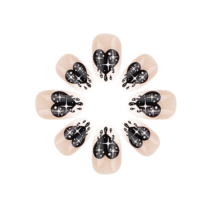 Artistic Heart-Design Press-On Nails Bowlift