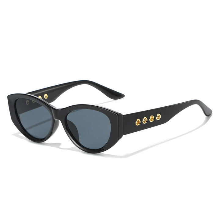Cat-Eye Sunglasses with Decorative Gold Accents Bowlift