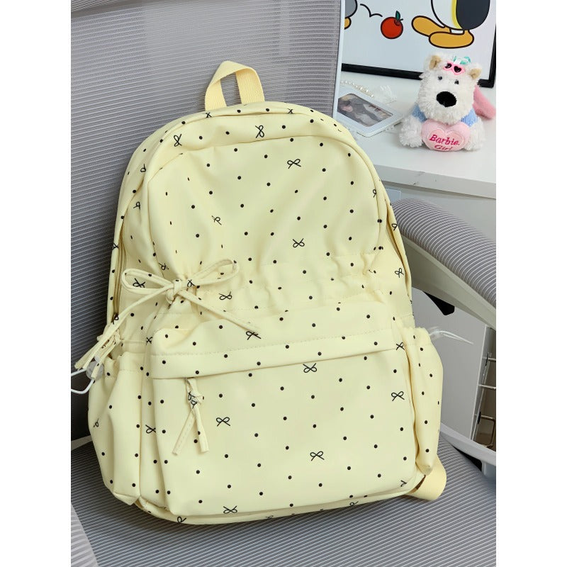 Stylish Polka Dot Casual Backpack Bowlift