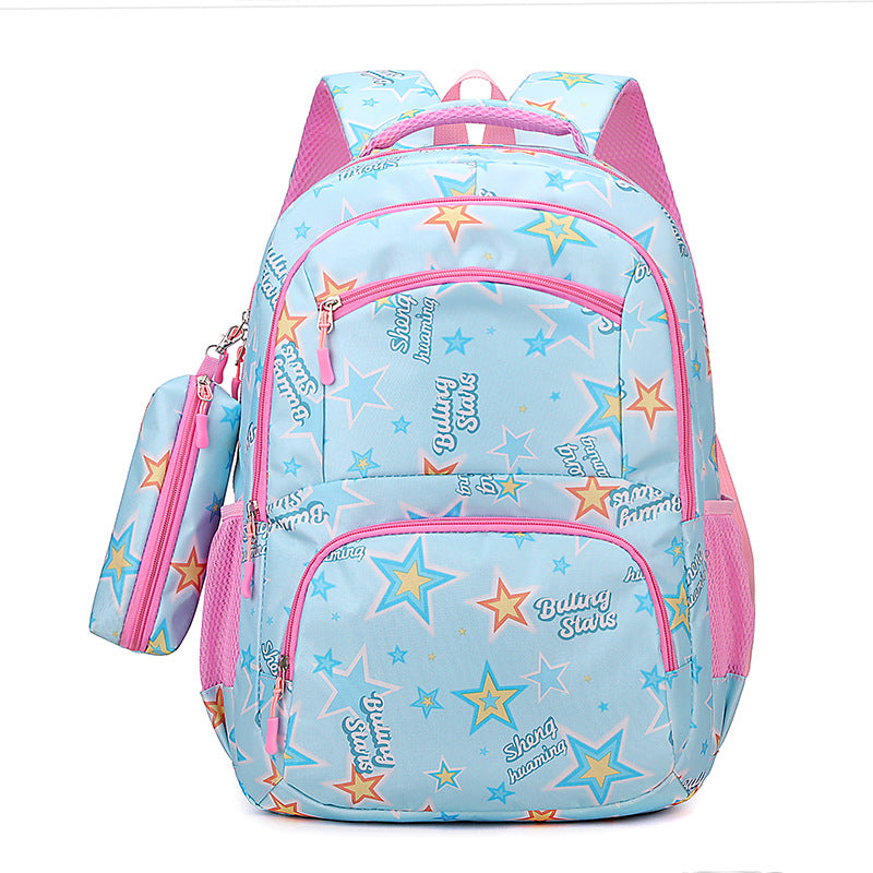 Colorful Star Print School Backpack