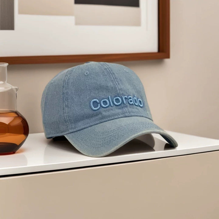 Women's Distressed Cotton Baseball Cap with Embroidered Detail Bowlift