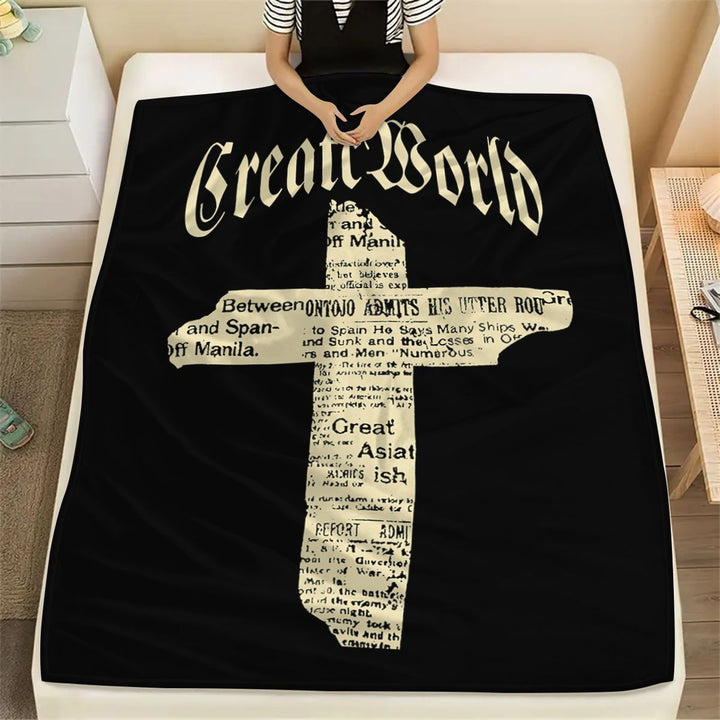 Graphic Print Plush Blanket