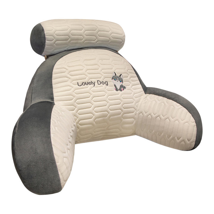 Plush back support pillow with toast design Bowlift