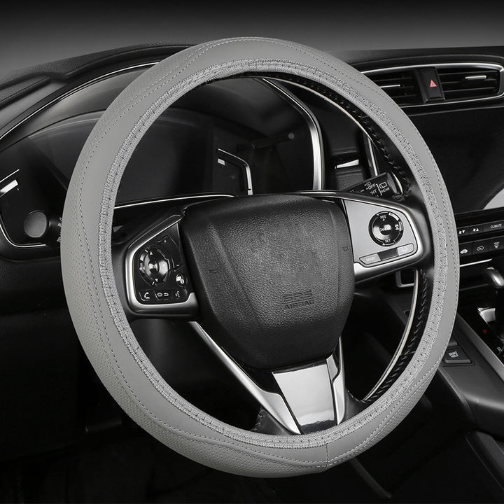 Premium Perforated Leather Steering Wheel Cover with Anti-Slip Cushion Bowlift