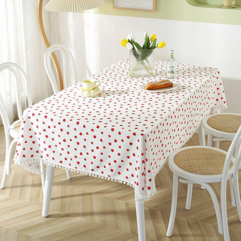 Playful Strawberry Pattern Tablecloth