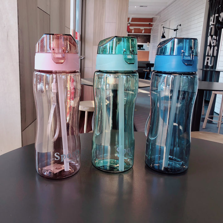 Women Ergonomic Sports Water Bottle with Integrated Straw Function Bowlift