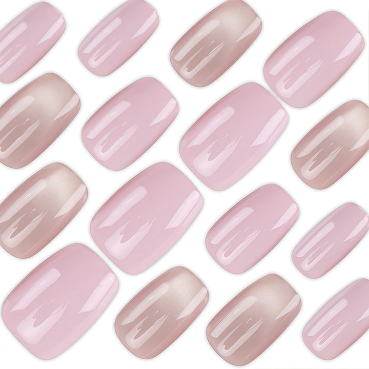 Premium Glossy Natural Press-On Nail Set Bowlift