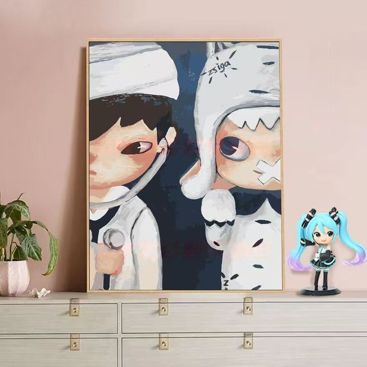 Playful Character Illustration Canvas Art Bowlift