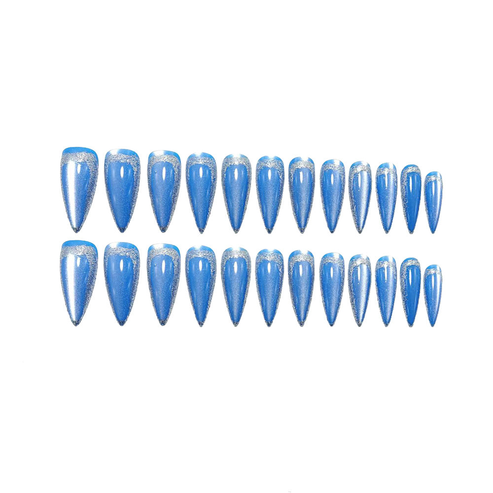 Glamorous artificial nails in elegant stiletto design with sparkling accents Bowlift