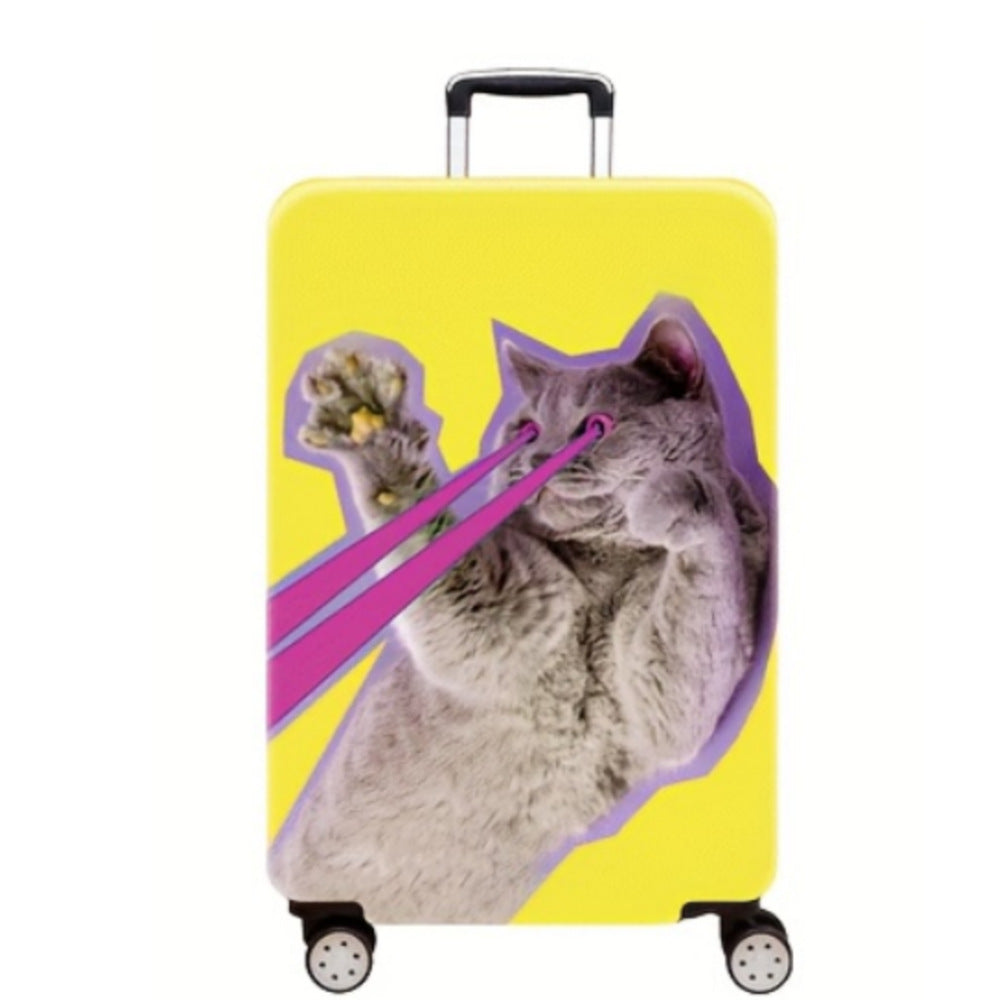 Women's Hard Shell Suitcase with Charming Cat Design Bowlift