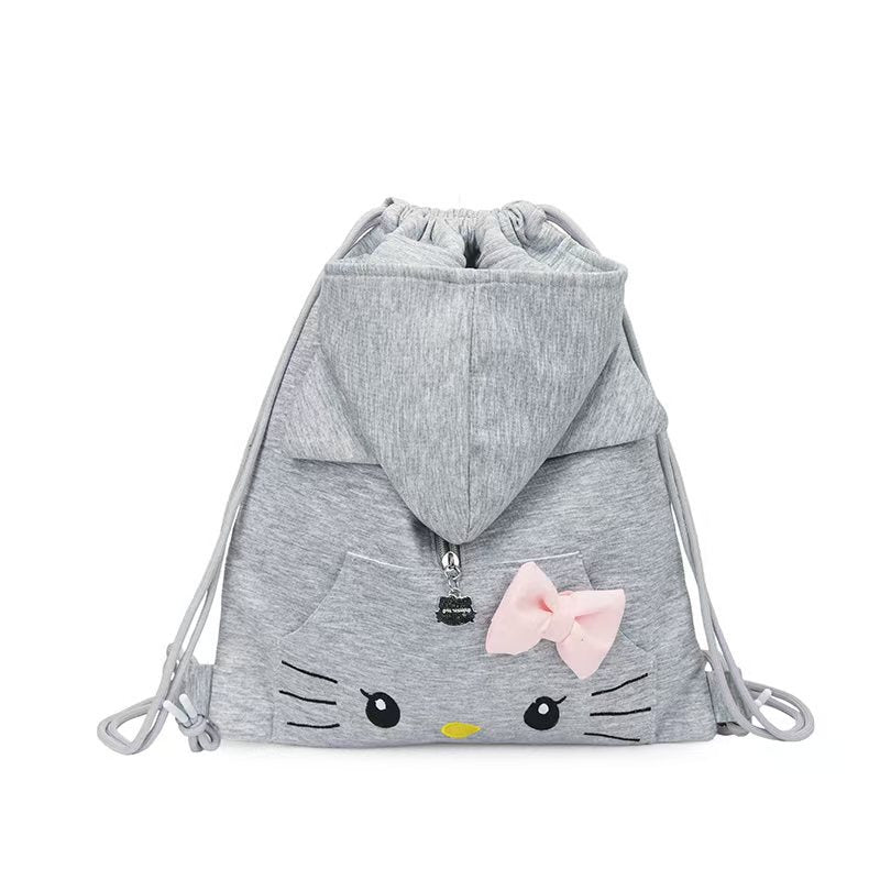 Whimsical Character Drawstring Backpack Bowlift