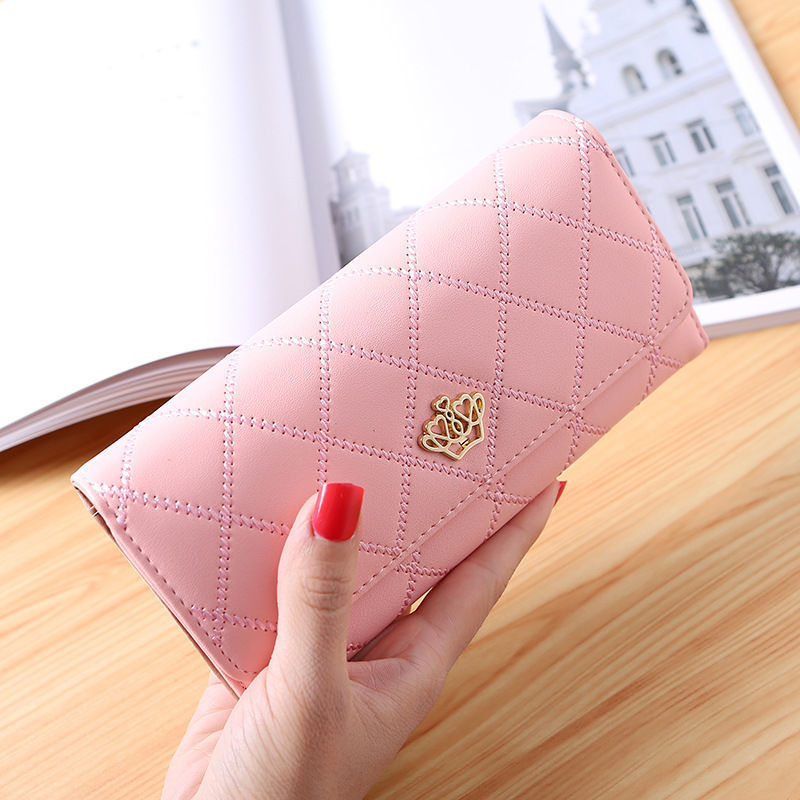 Quilted Long Wallet Clutch with Card Organizer and Coin Compartment Bowlift