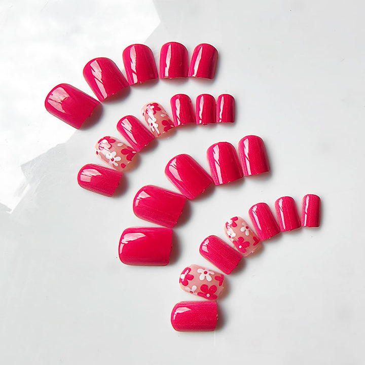 Artificial nails in playful flower pattern Bowlift