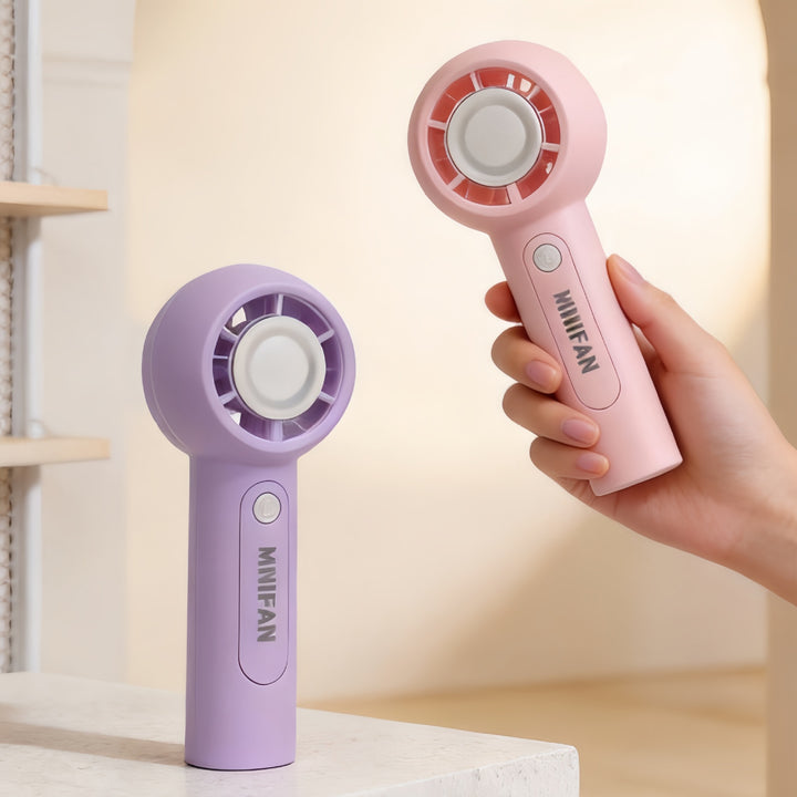 Ladies Portable Mini Fan with USB Charging Function and Ergonomic Handle Bowlift