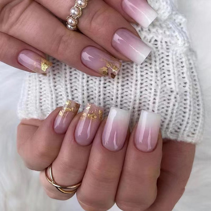 Stunning Ombre and Glitter Nail Extensions Bowlift