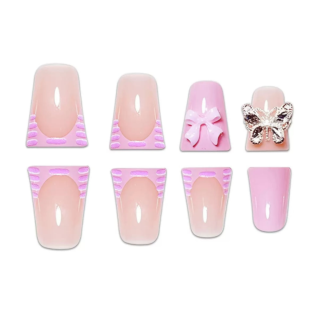 3D Floral Press-On Nail Art Set Bowlift