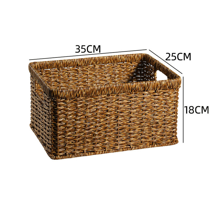 Handcrafted Rectangular Wicker Storage Bin Bowlift