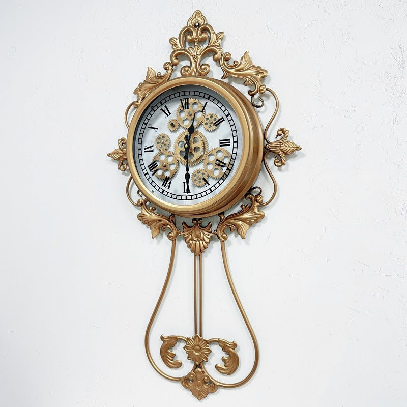 Vintage Gear Mechanism Wall Clock Bowlift