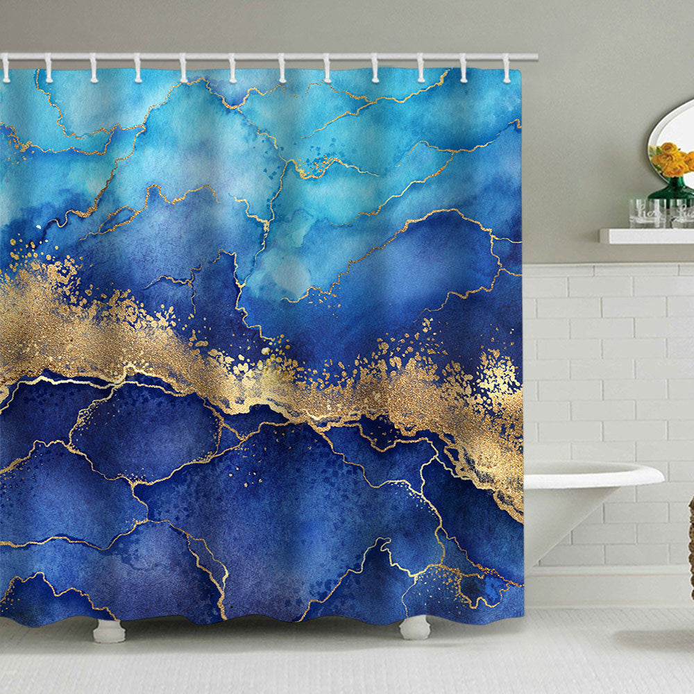 Artistic Marble Design Shower Curtain Bowlift