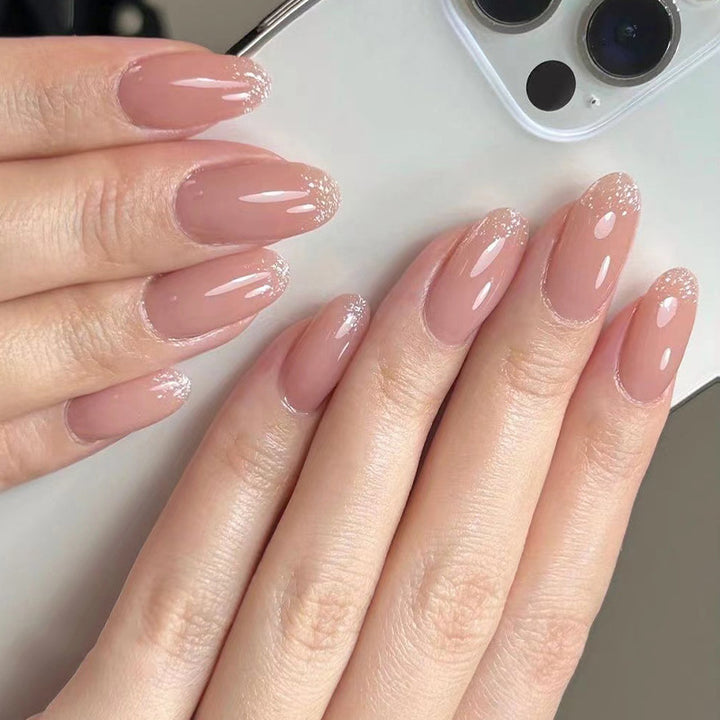 Artful nail polish applications with elegant glitter finish Bowlift