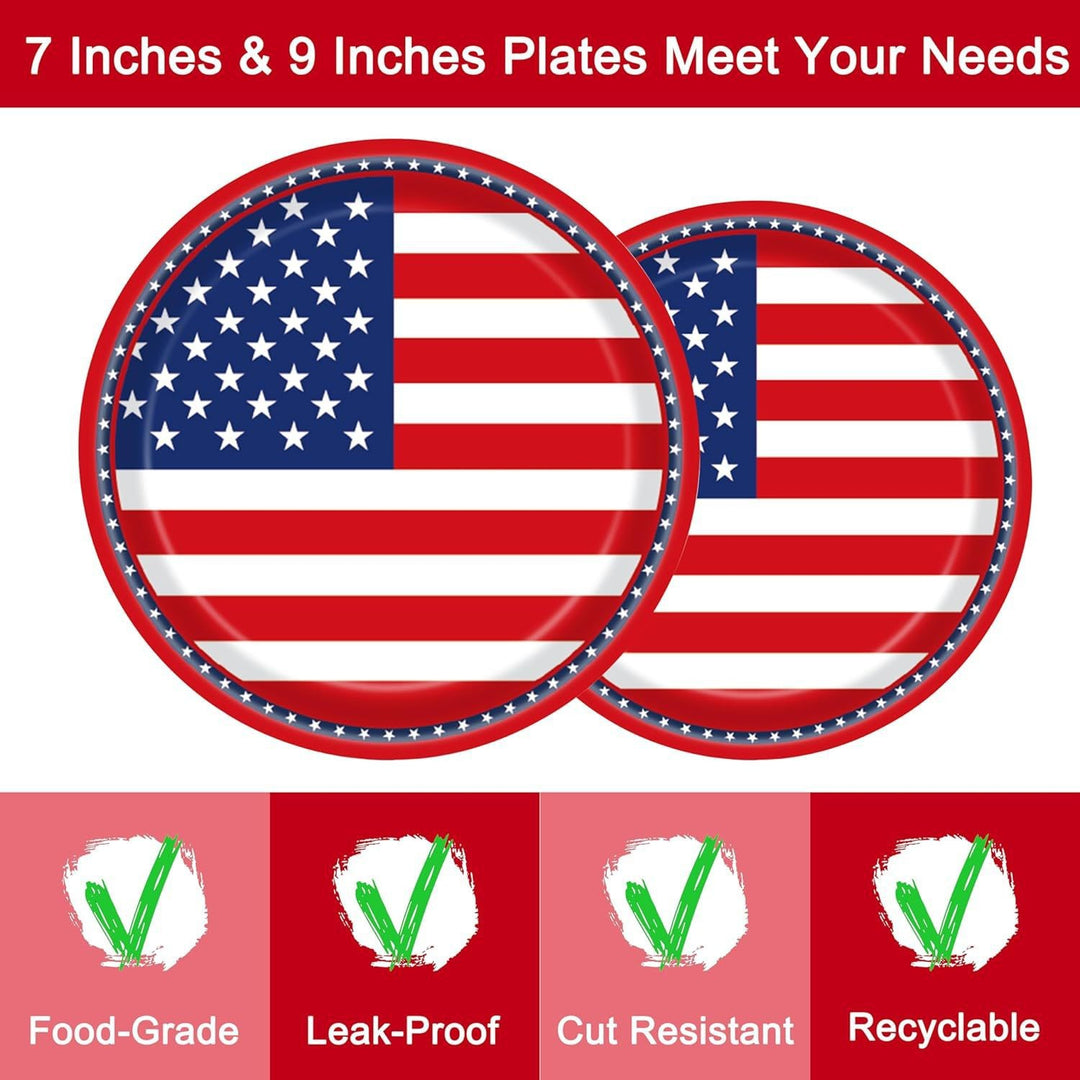 Unisex nan robust disposable paper plates with USA flag design and grease-resistant coating Bowlift