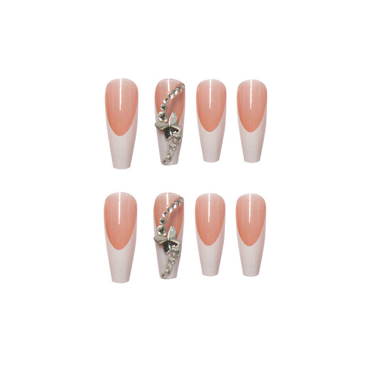 Acrylic nail set with glamorous tips embellishments and elegant accents Bowlift