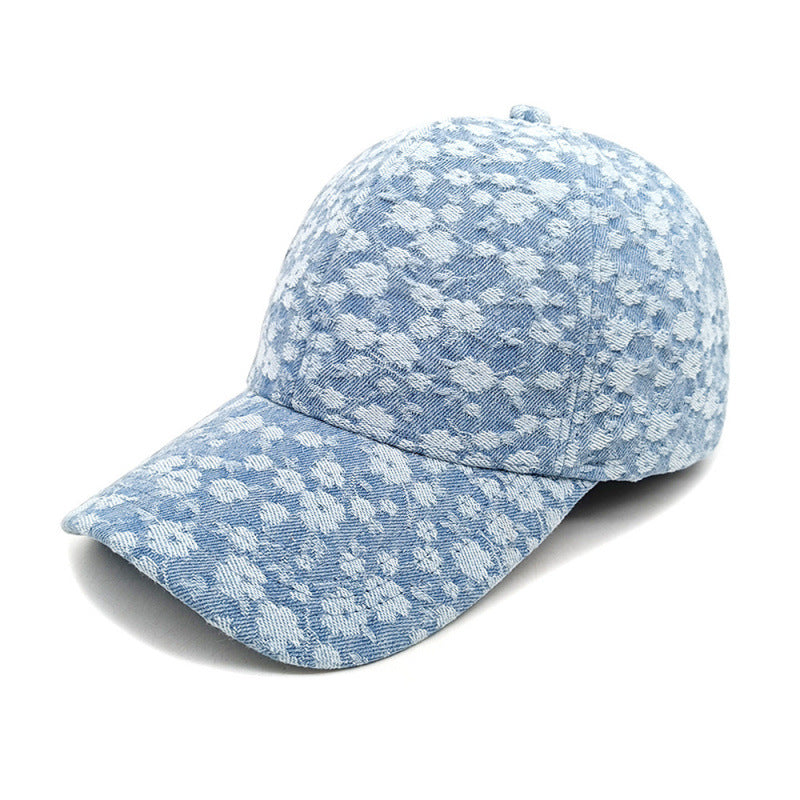 Women's Floral Textured Cotton Baseball Cap Bowlift
