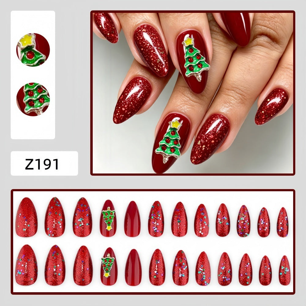 Artificial nails with festive Christmas design Bowlift