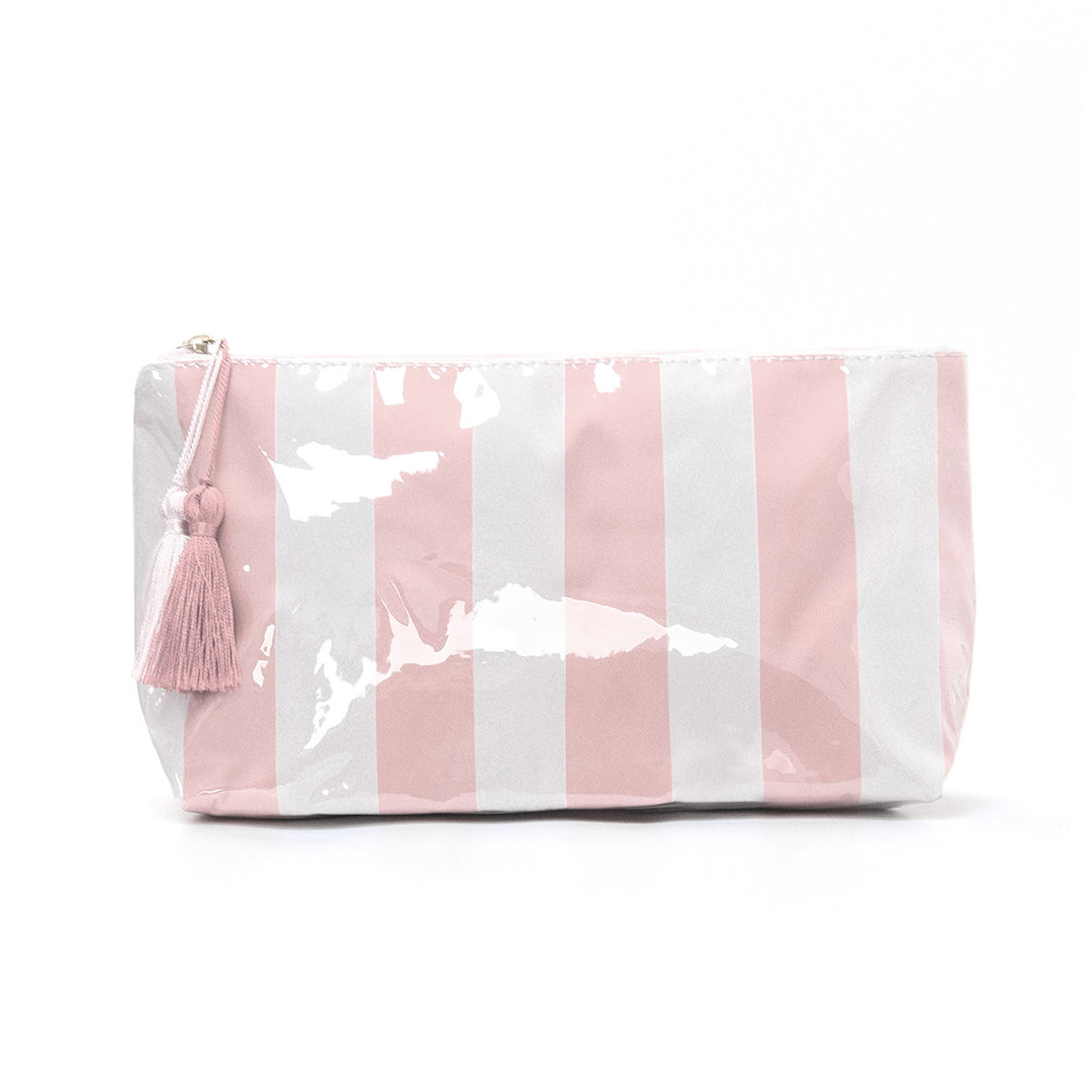 Cosmetic storage bag with water-repellent surface and tassel detail Bowlift