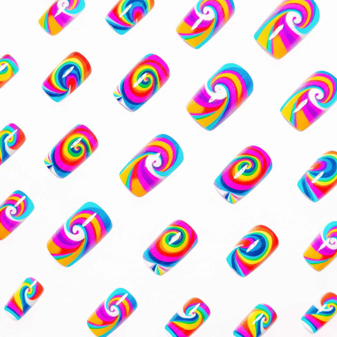 Psychedelic Swirl Nail Art Bowlift