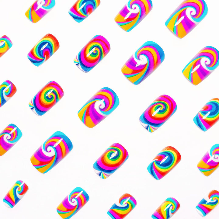 Psychedelic Swirl Nail Art Bowlift