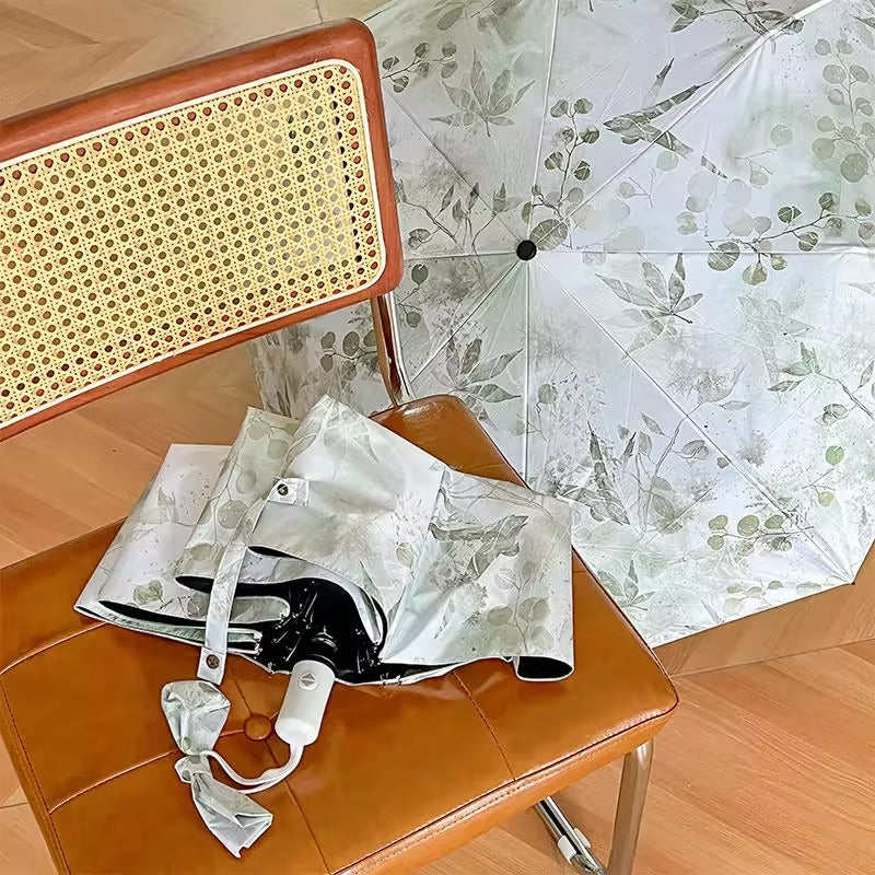 Women's folding umbrella with botanical print design Bowlift
