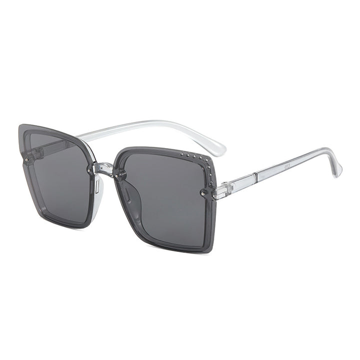 Ladies Square Sunglasses with Sparkling Frame Accents Bowlift