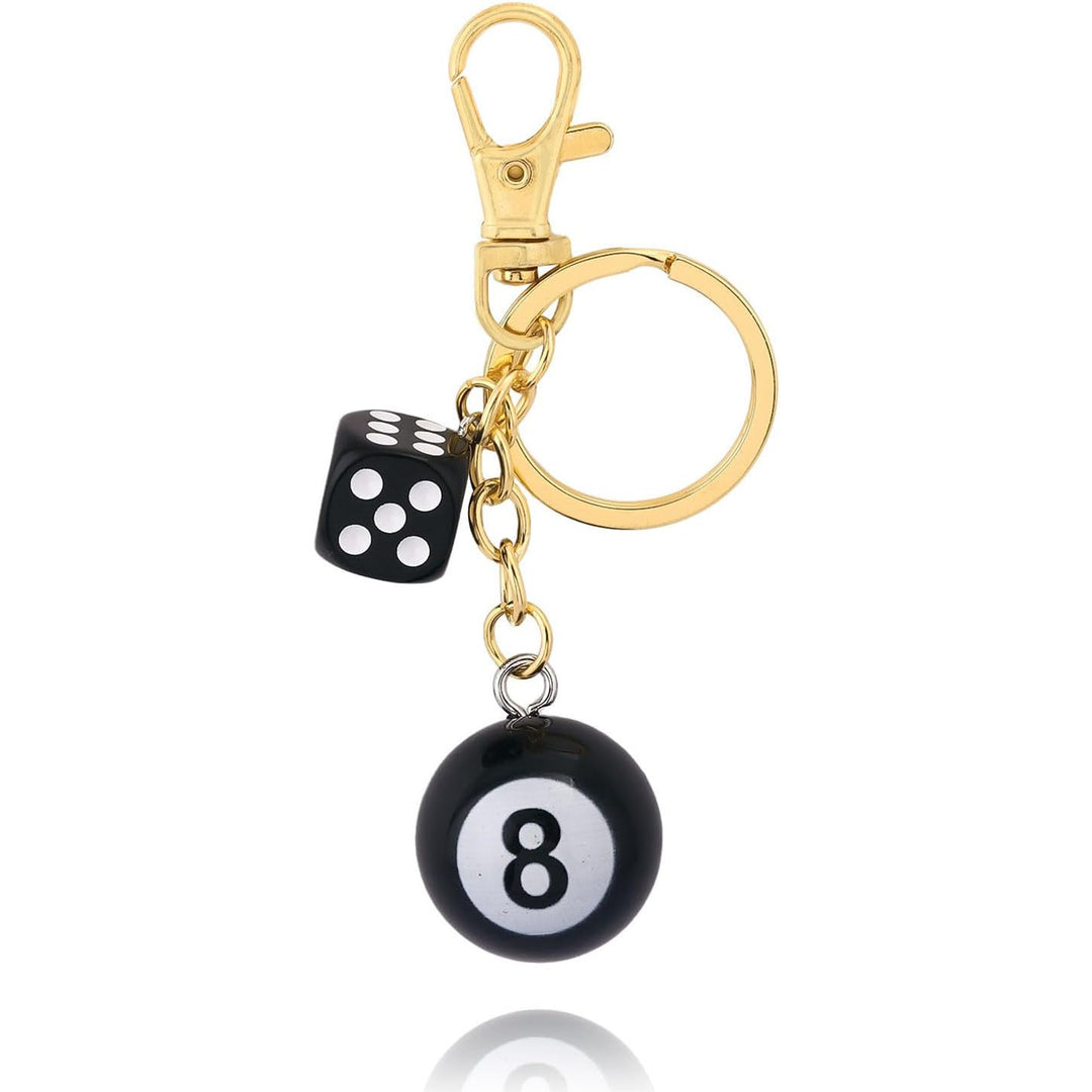 Keychain with Colorful Dice Bowlift