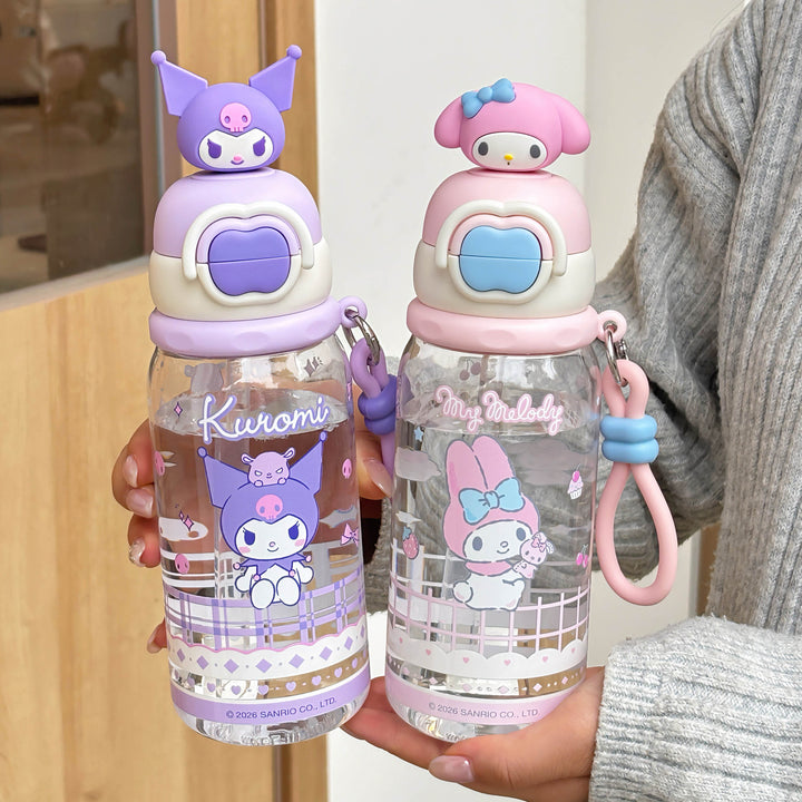 Ladies water bottle with interactive lid and cute Pochacco design Bowlift