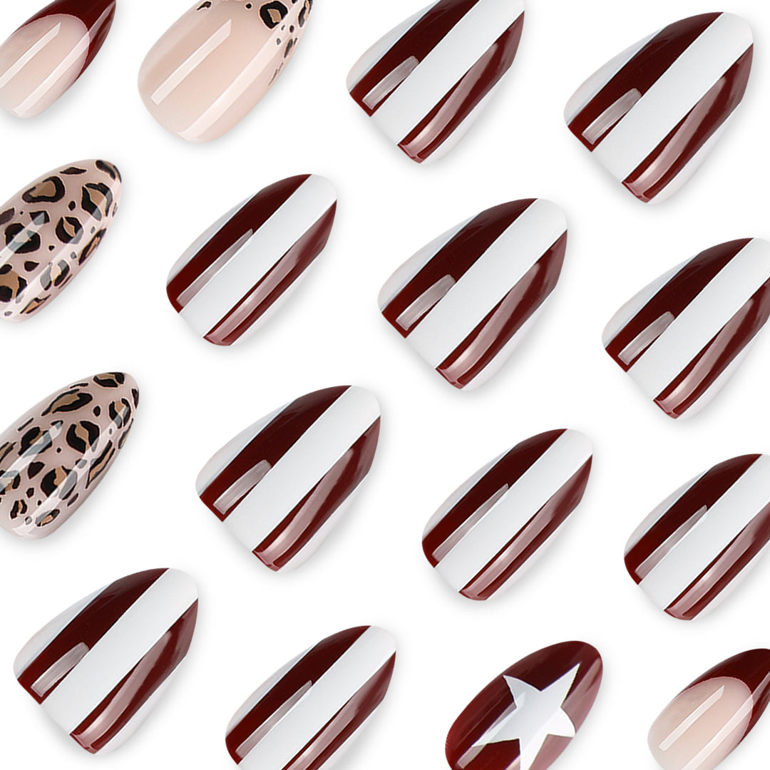Artful stiletto nails with leopard pattern and elegant glitter decoration Bowlift